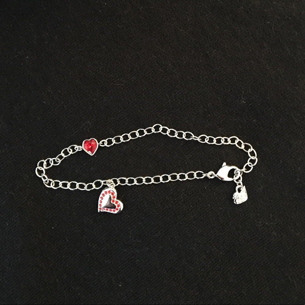 nwot swarovski heart truth crystal charm bracelet